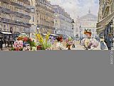 Louis Marie De Schryver Canvas Paintings - Marie de la Marchande des Fleures